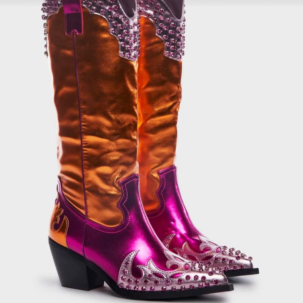 Dolls kill metallic cowboots